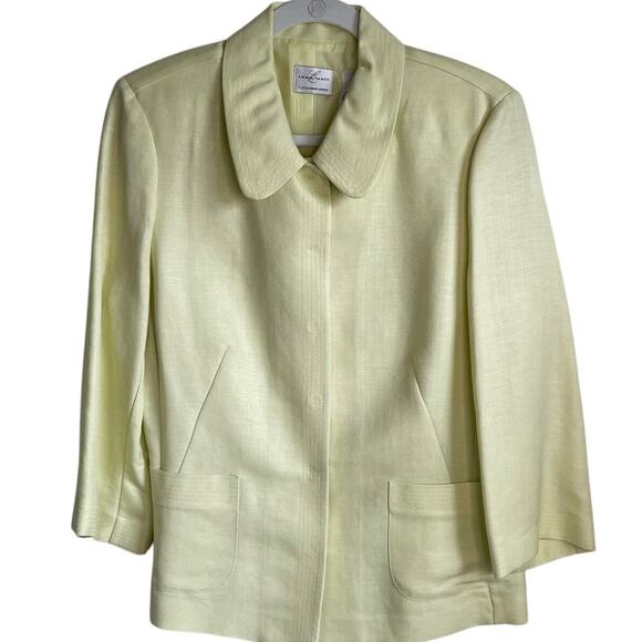 Emma James Jackets & Blazers - Emma James Linen Blend Blazer Butter Yellow Sz 10 Jacket 3/4 Sleeves Career